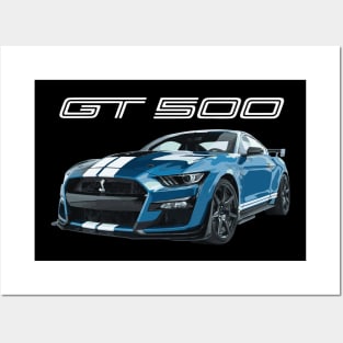 GT500 PERFOMANCE BLUE SHELBY COBRA Posters and Art